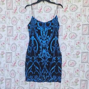 B. Darlin Women's Sleeveless Pattern Sequin Sheath Dress Size 13/14